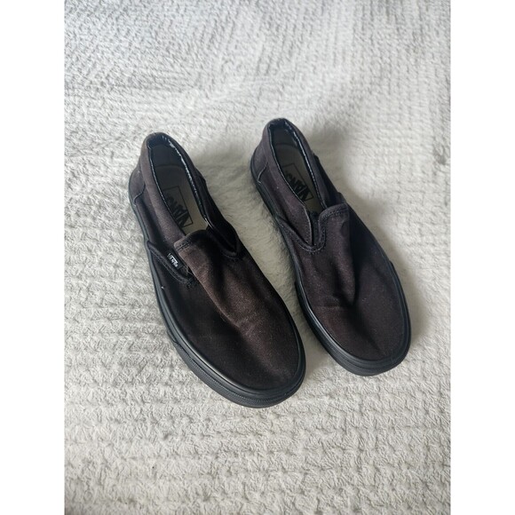 VANS Classic Slip on Black Canvas Mono Chrome Men Size 7 Women Size 8.5 - Picture 4 of 8